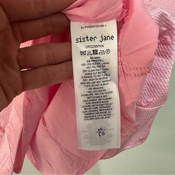 NWT Sister Jane Gali Bow Jacquard Mini Dress Pink Women’s Sz Small Party Formal - Picture 5 of 9